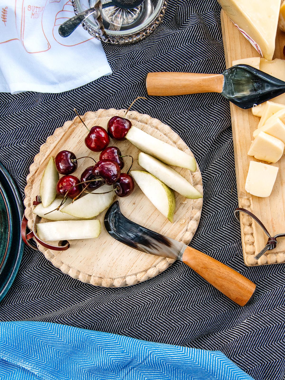 Wood and Horn Cheese Knives