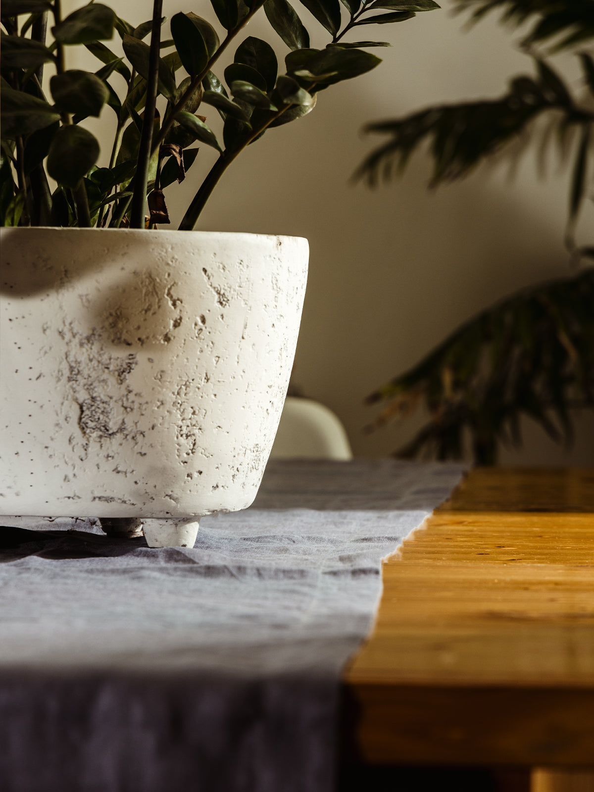 Deep Gray Linen Table Runner