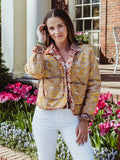 Peach Foster Floral Quilted Jacket