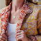 Peach Foster Floral Quilted Jacket