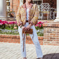 Peach Foster Floral Quilted Jacket