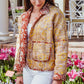 Peach Foster Floral Quilted Jacket