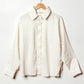 Women's White Linen Button Up Shirt with Slit Back
