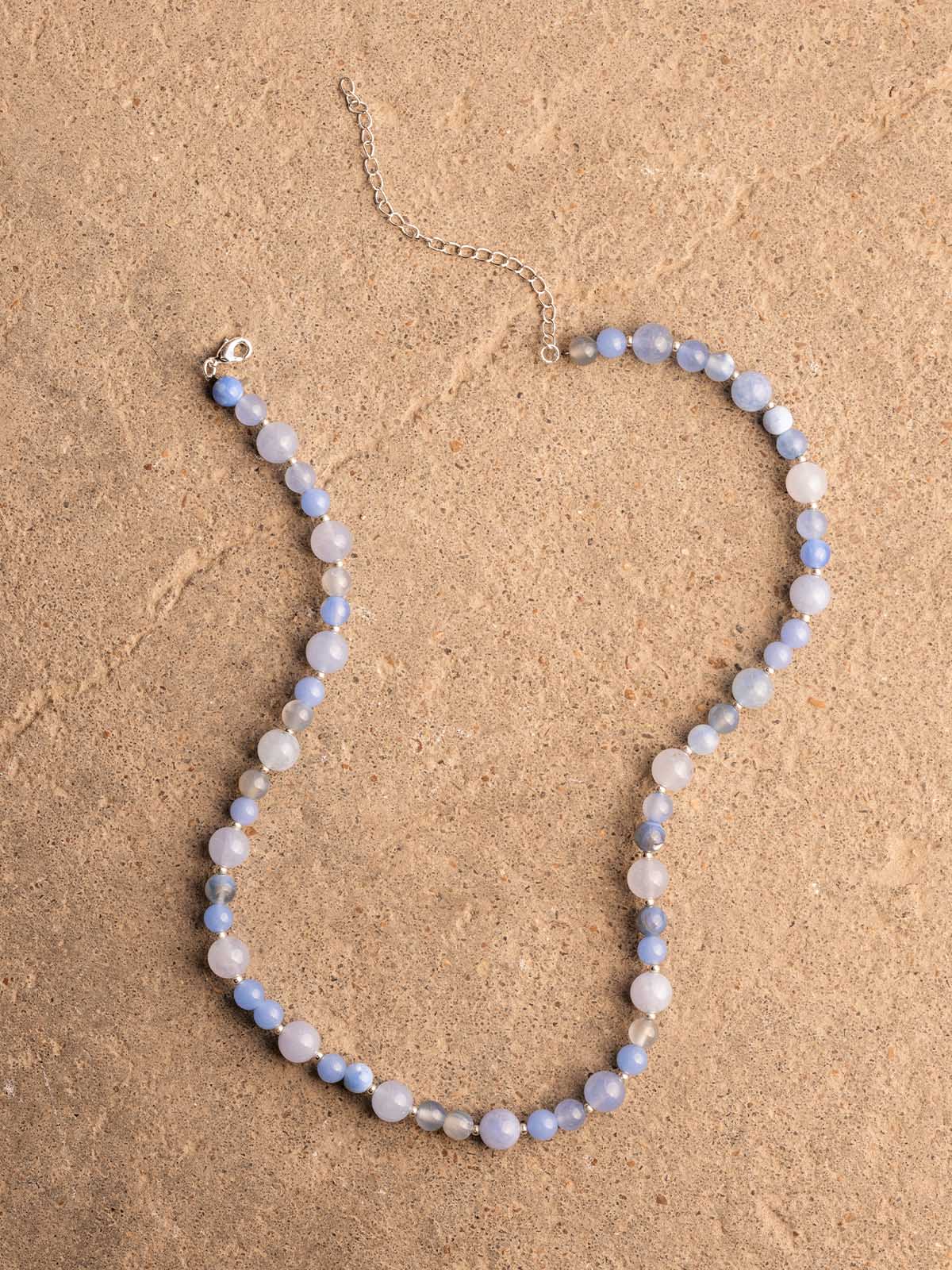 Bluebell Beaded Agate Necklace