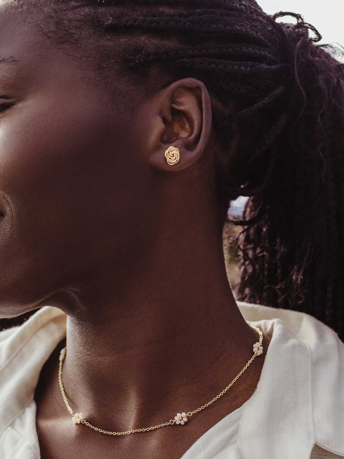 Rosette Studs (Gold or Silver)
