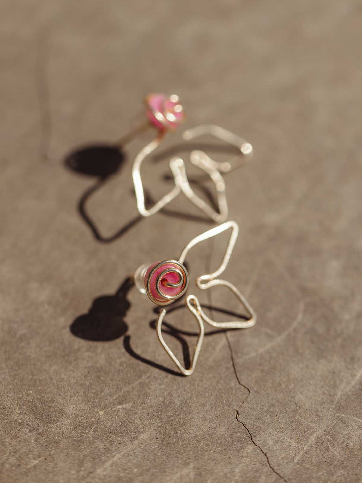Hyacinth Pink Flower Jacket Earrings