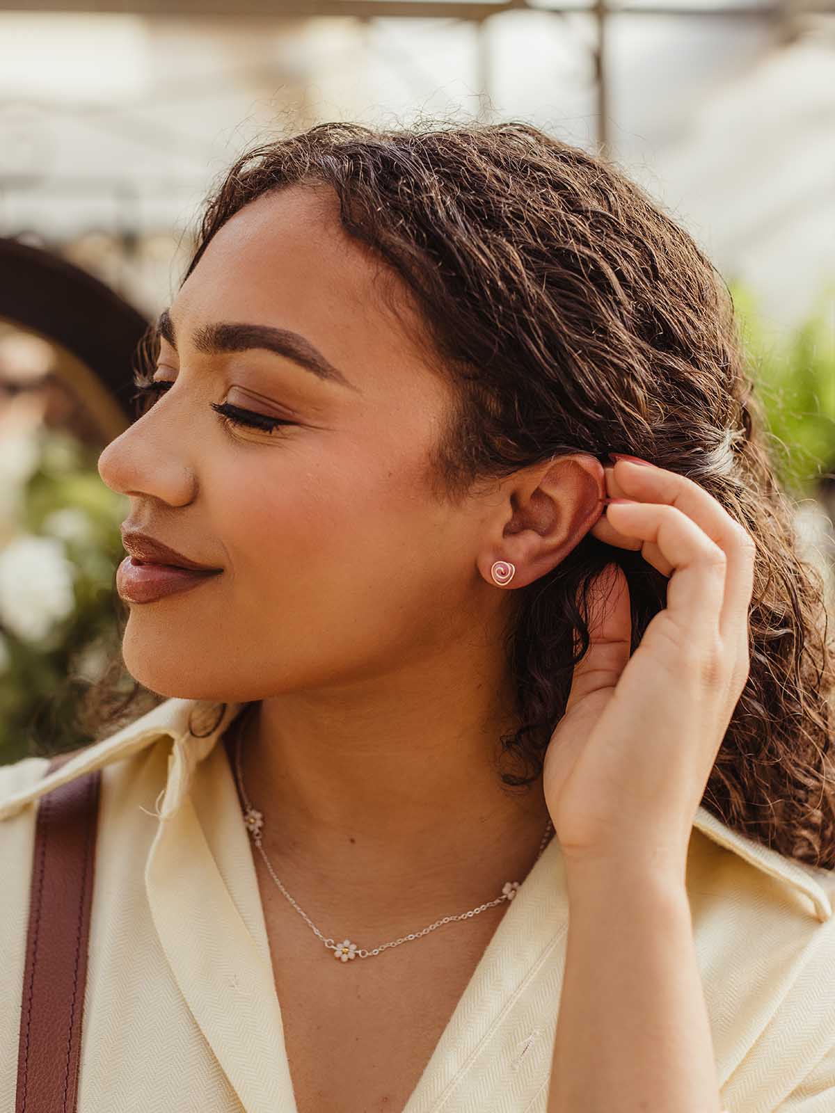 Hyacinth Pink Flower Jacket Earrings