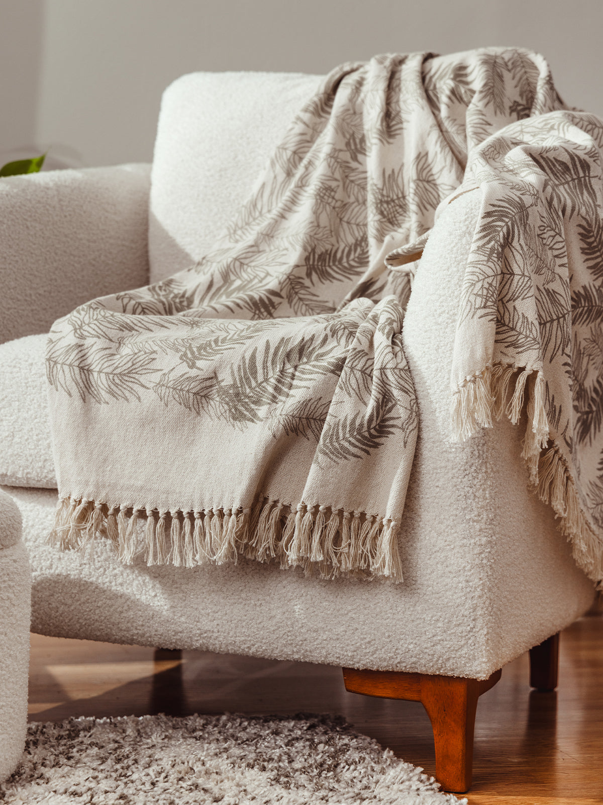Handwoven Botanical Throw Blanket