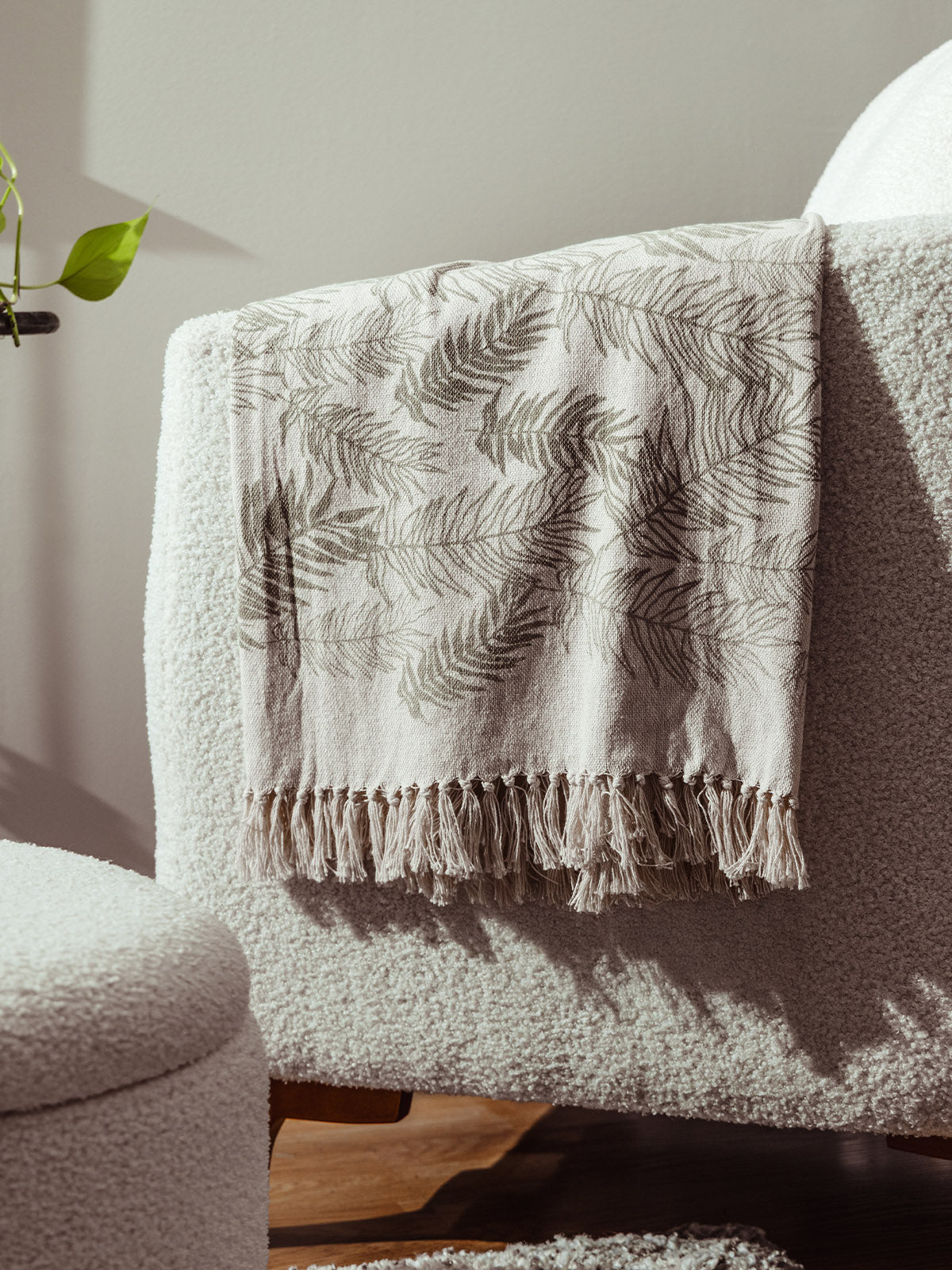 Handwoven Botanical Throw Blanket