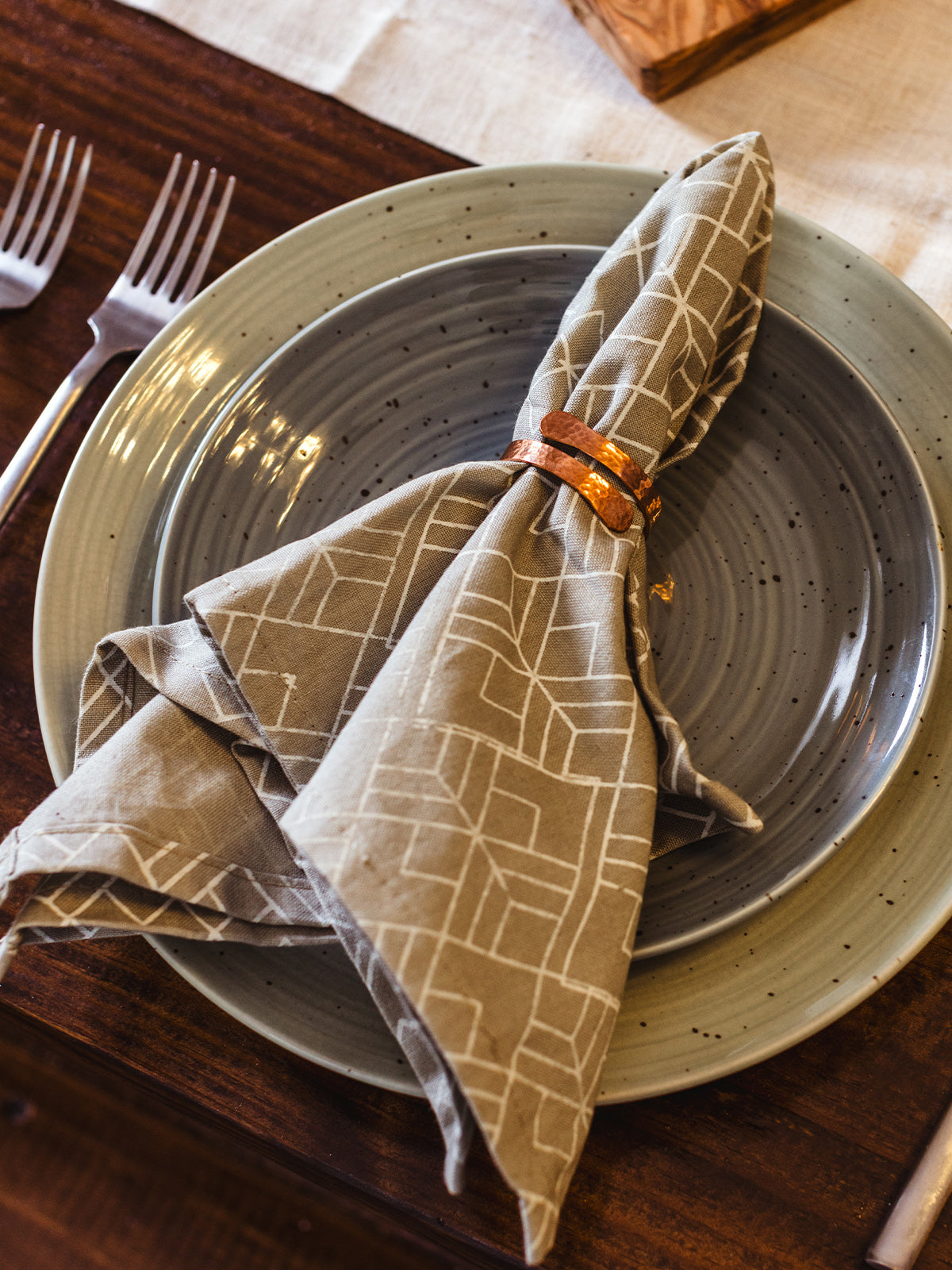 Geometric Print Cloth Napkins
