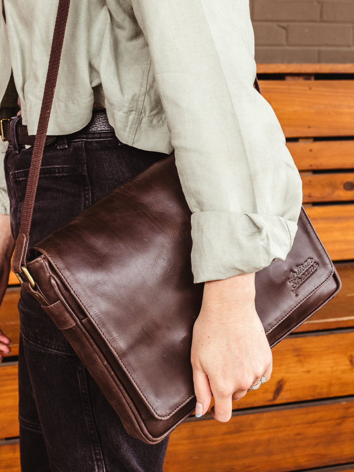 Leather Farmaan Satchel
