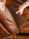 Leather Laptop Sleeve with Zipper