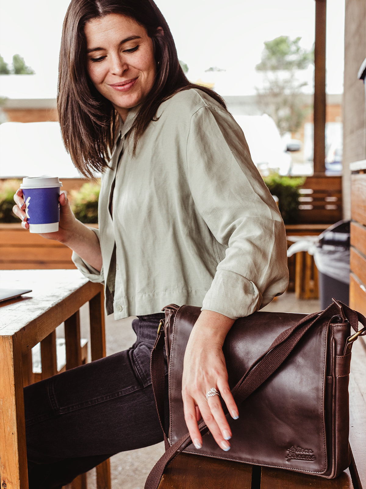 Leather Farmaan Satchel