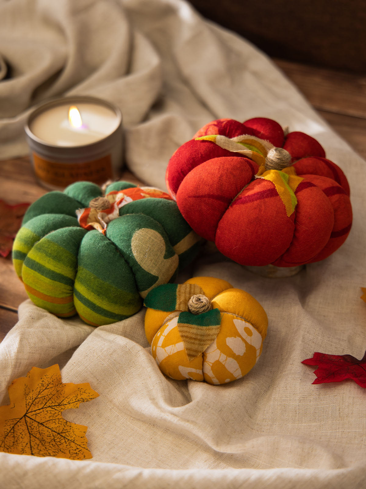 Upcycled Sari Cloth Pumpkin