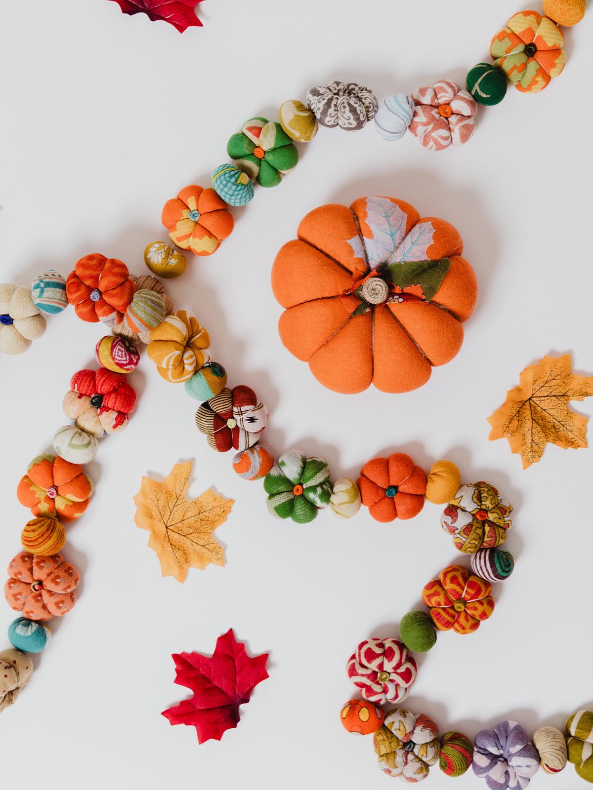 Upcycled Saree Cloth Pumpkin Garland