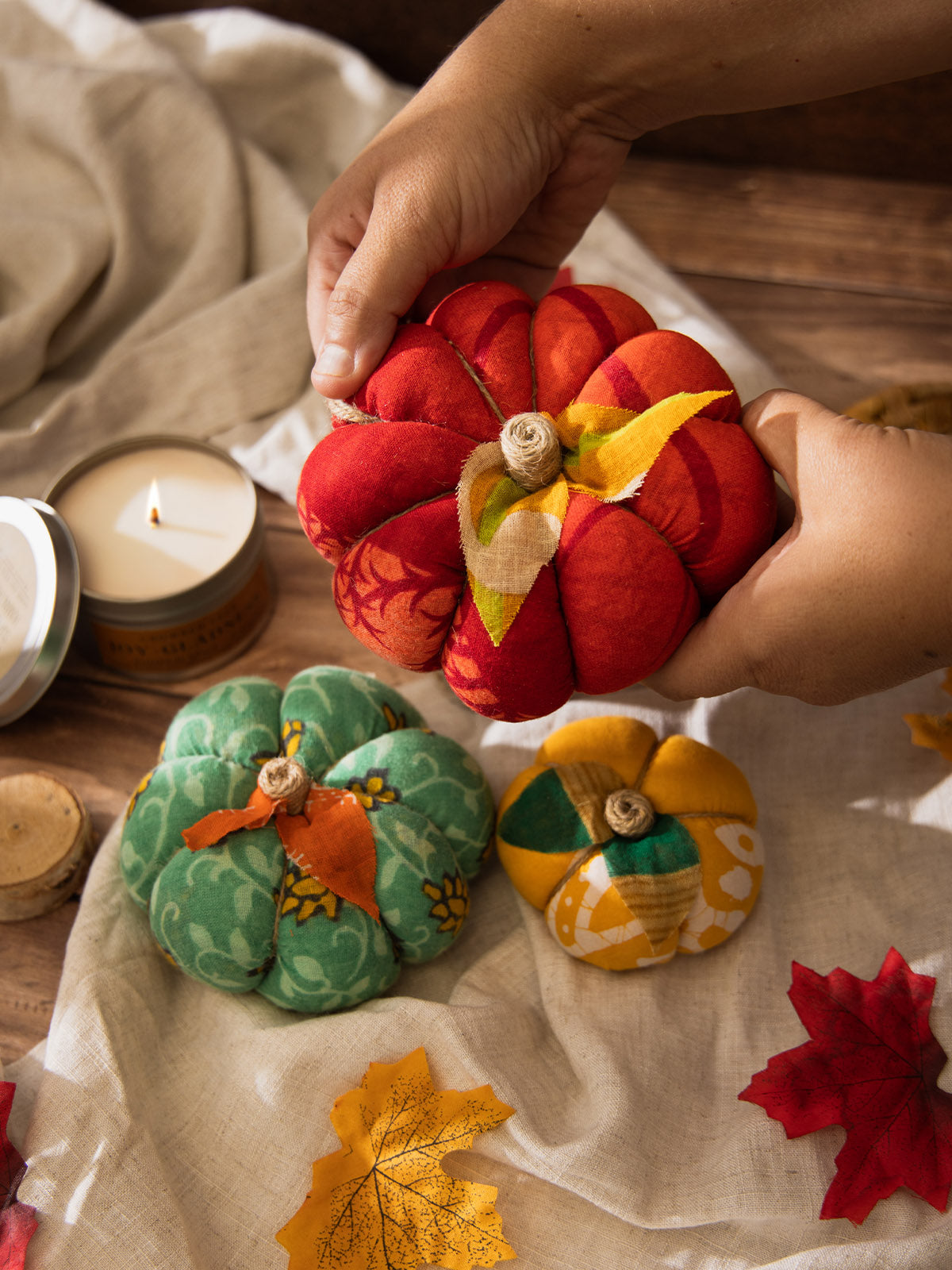 Upcycled Sari Cloth Pumpkin