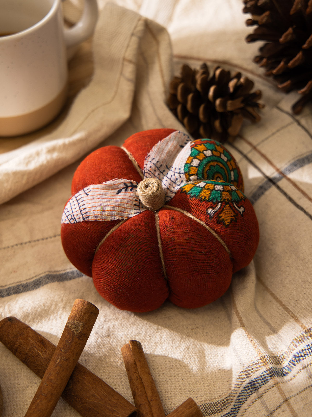 Upcycled Sari Cloth Pumpkin