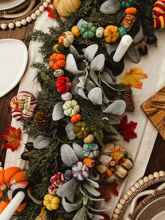 Upcycled Saree Cloth Pumpkin Garland