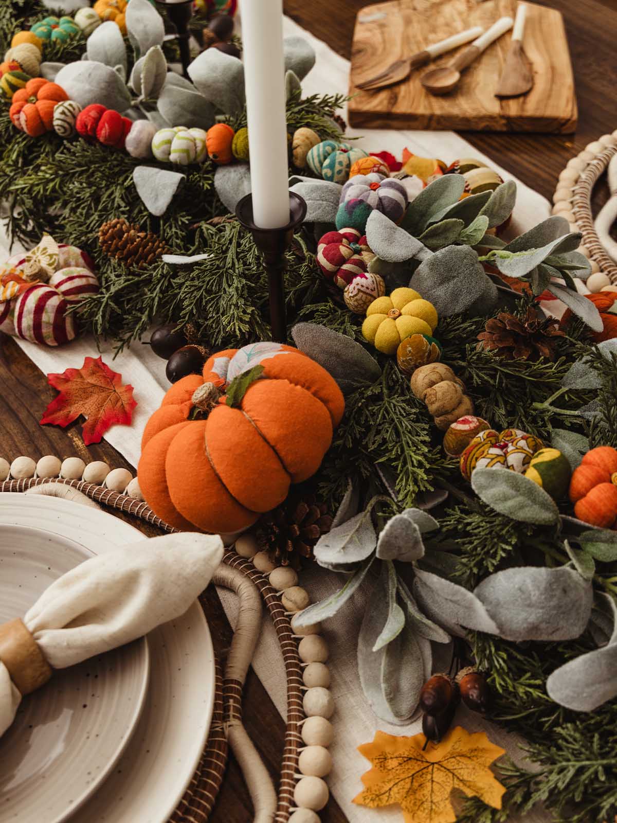 Upcycled Saree Cloth Pumpkin Garland
