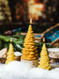 Beeswax Pine Tree Candle Set