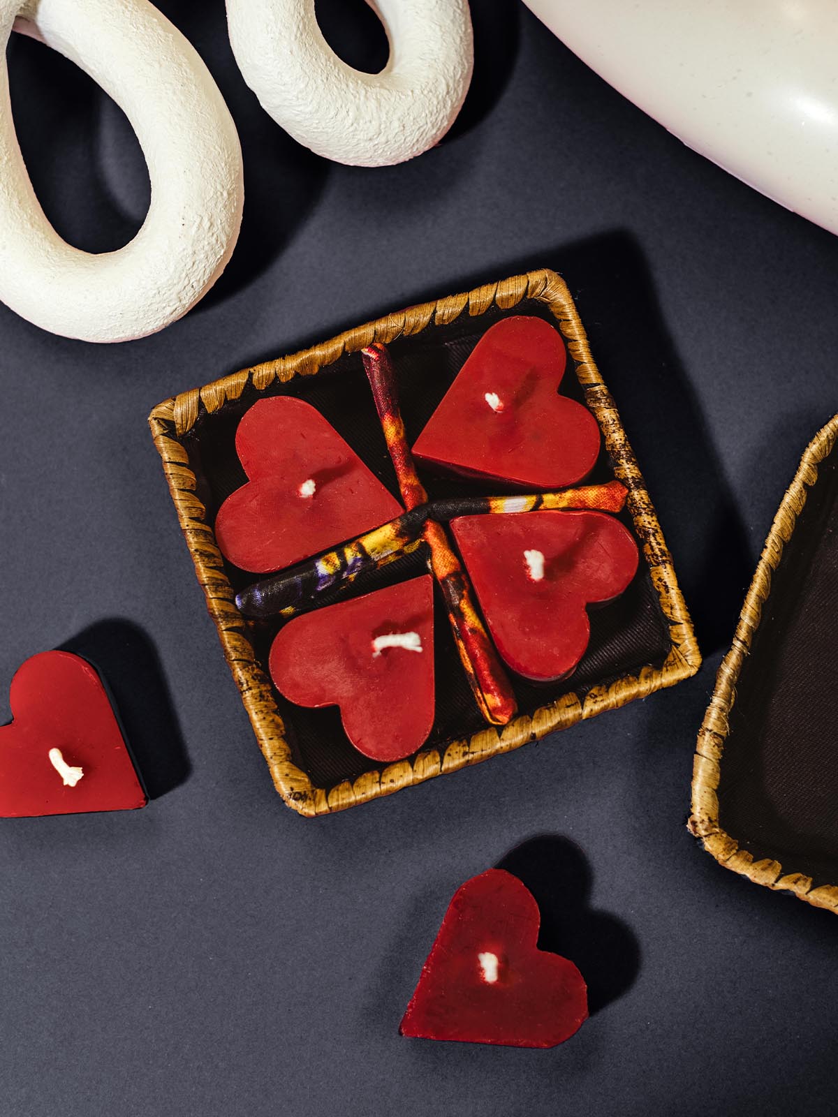 Beeswax Heart Candle Set