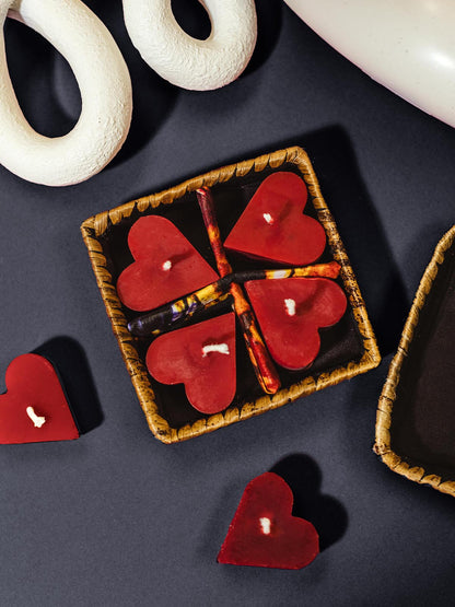 Beeswax Heart Candle Set