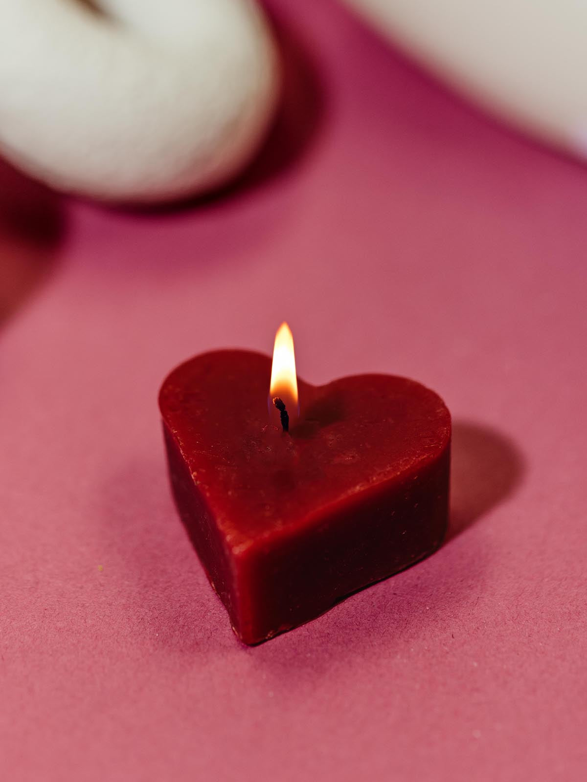 Tiny Heart-Shaped Beeswax Candle