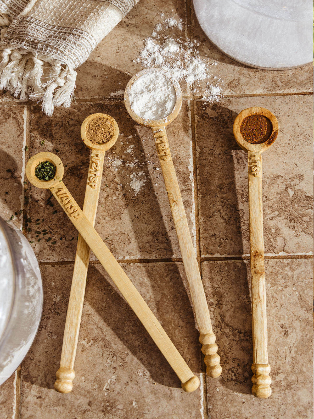 Lela Long Handle Wooden Measuring Spoon Set