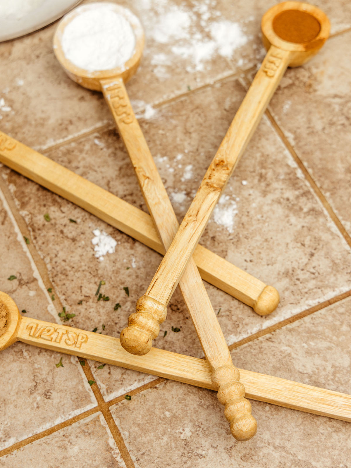 Lela Long Handle Wooden Measuring Spoon Set