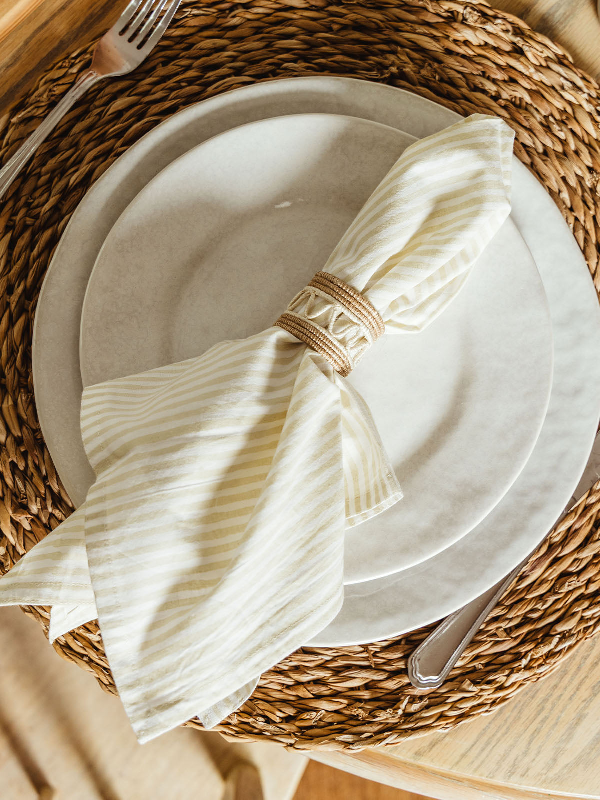 Garden Party Block Printed Stripe Napkin Set