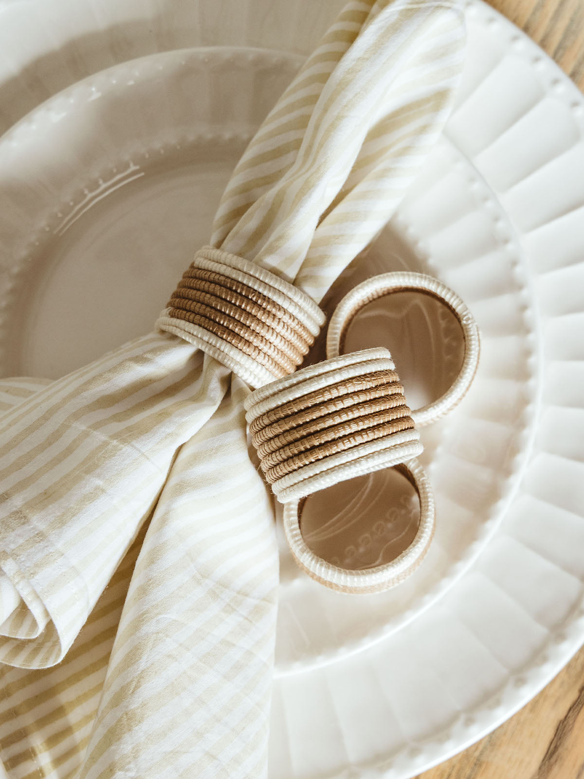 Hand Woven Natural Sisal Napkin Rings Set