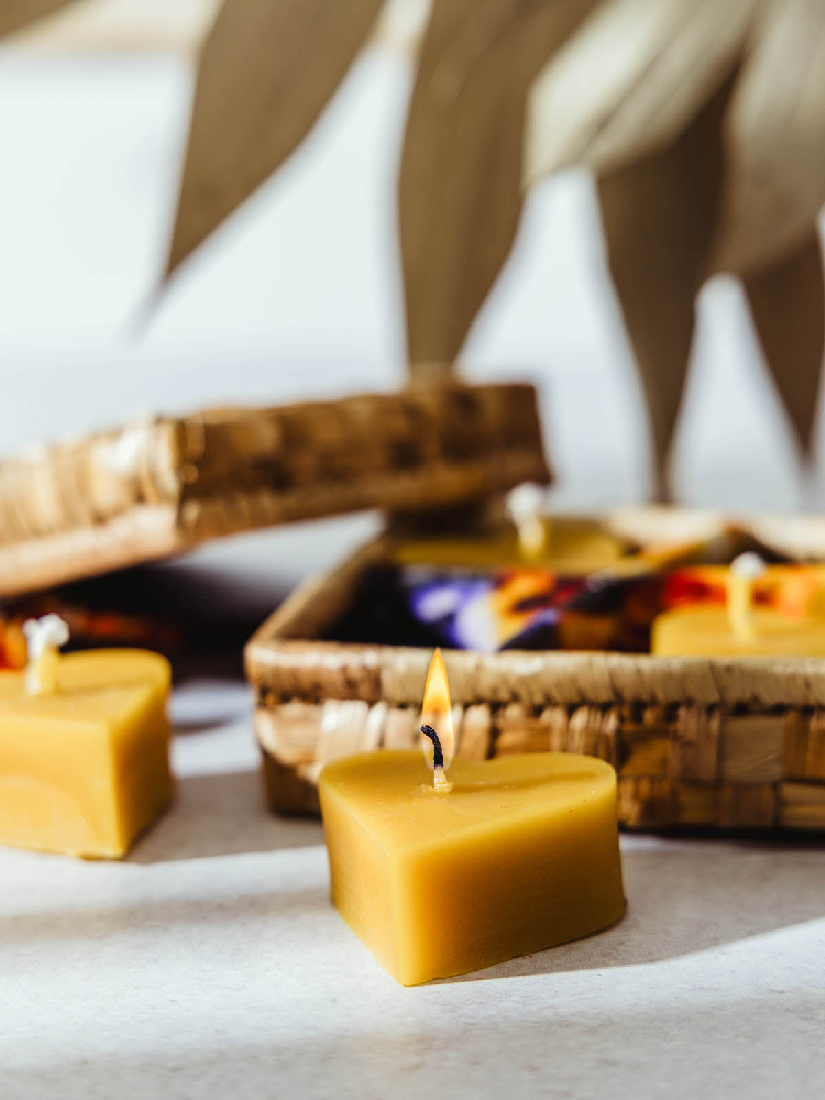 Beeswax Heart Candle Set