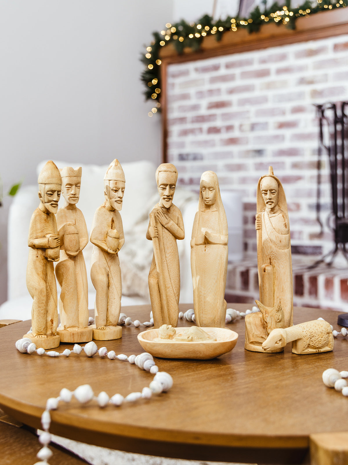 Hand-Carved Musave Wood Nativity Set