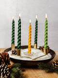 Hand-Dipped Advent Candles Set - Twisted Greens