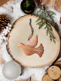 Embroidered Metal Dove Ornaments