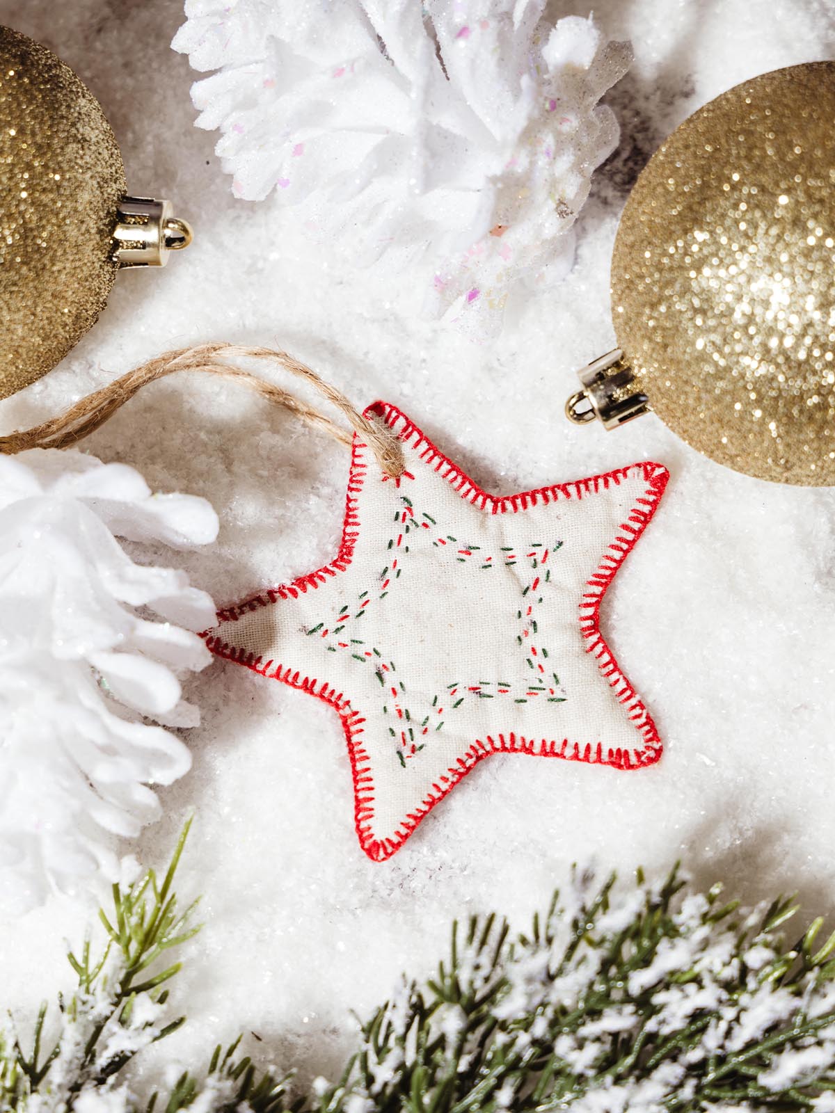 Kantha Embroidered Star Ornament