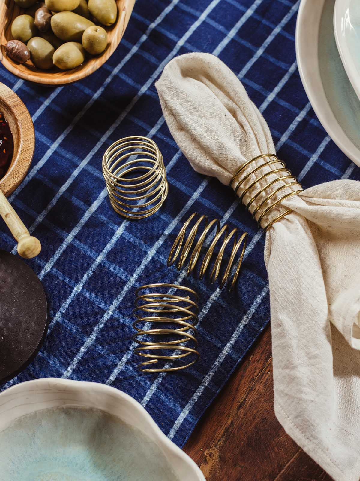 Coiled Brass Napkin Rings (Set of 4)