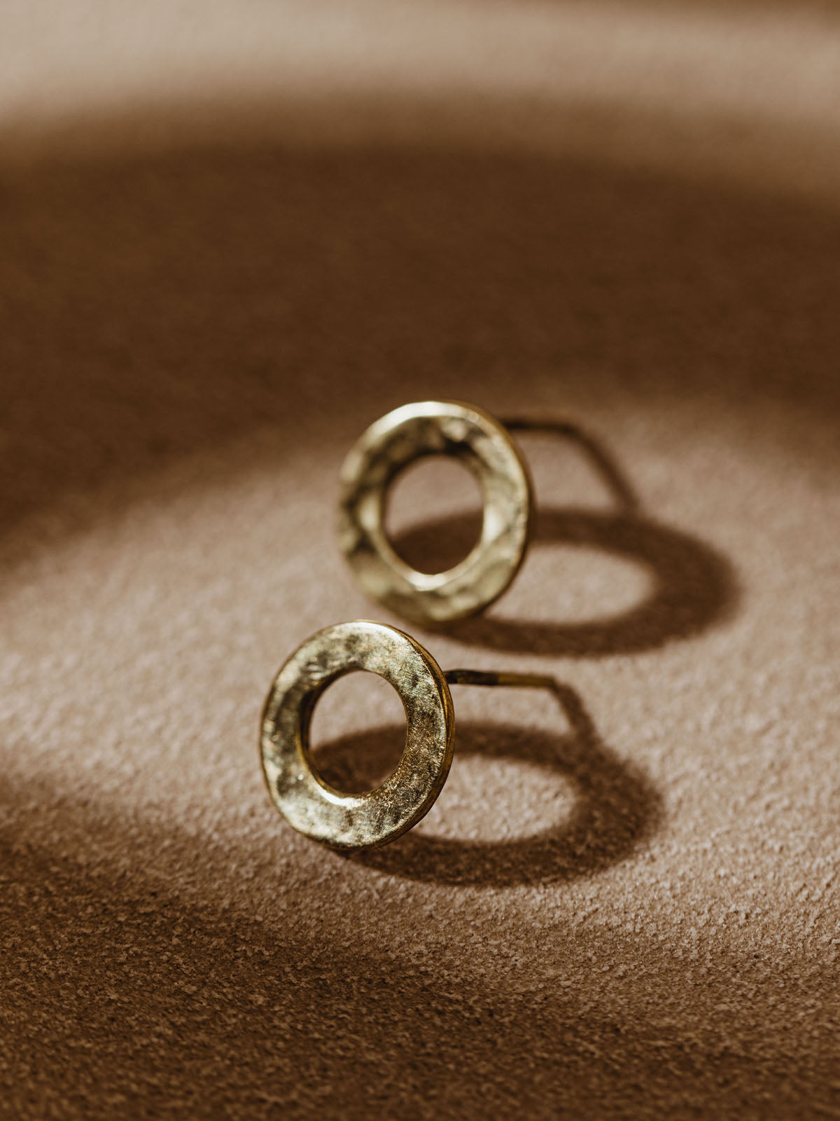 Hammered Open Circle Earrings