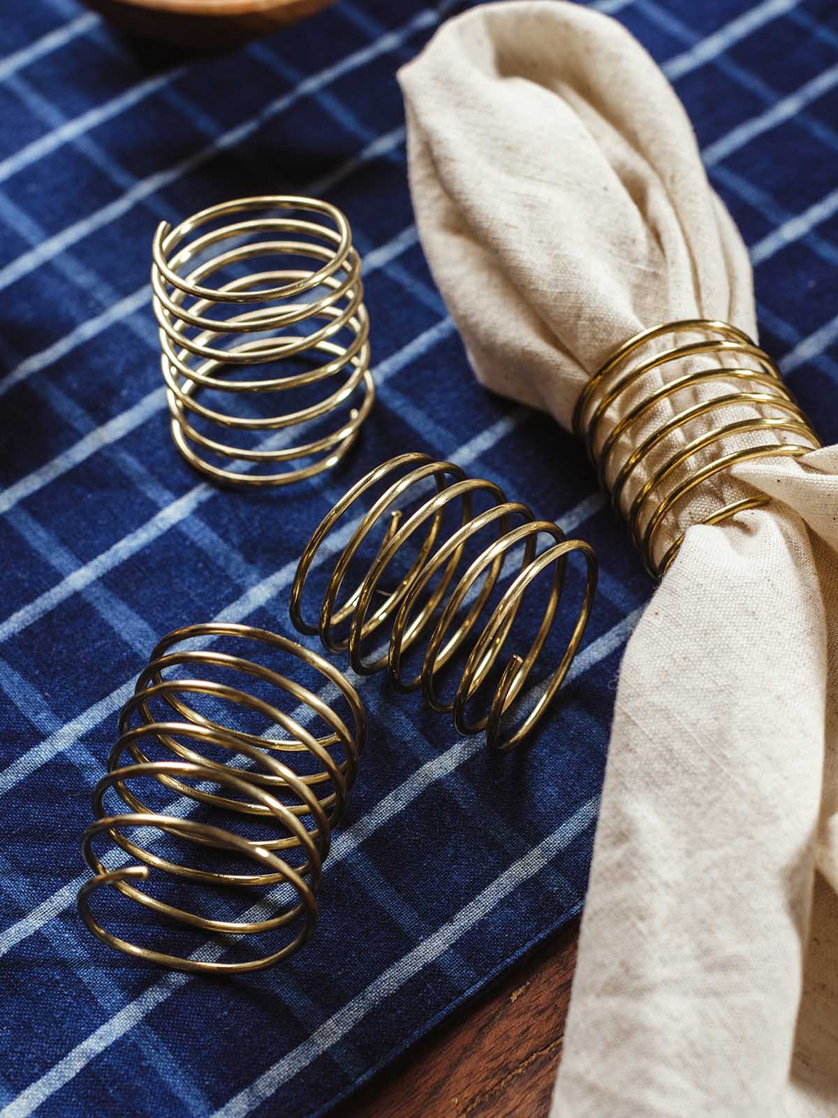 Coiled Brass Napkin Rings (Set of 4)