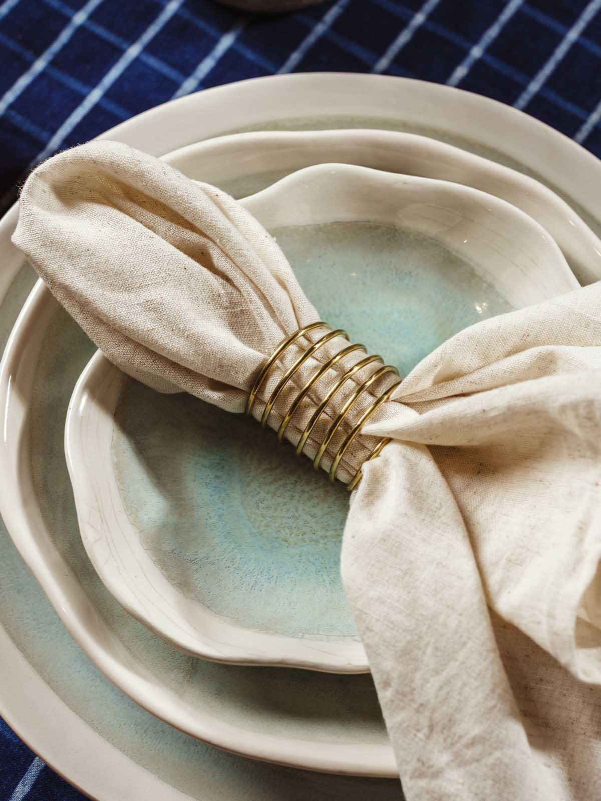 Coiled Brass Napkin Rings (Set of 4)
