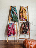 Upcycled Sari Cotton Kantha Throw Blanket