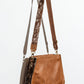 Brown Leather Messenger Bag with Cowhide