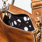 Brown Leather Messenger Bag with Cowhide