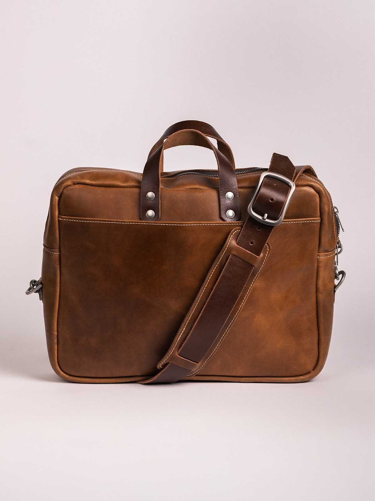 Executive Leather Laptop Messenger Bag