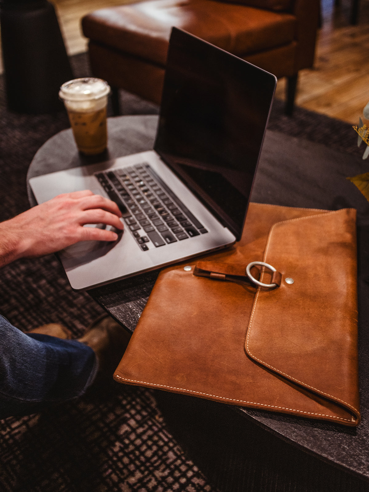 Brown Leather Laptop Case
