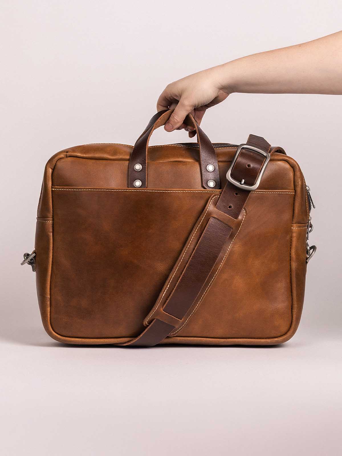 Executive Leather Laptop Messenger Bag