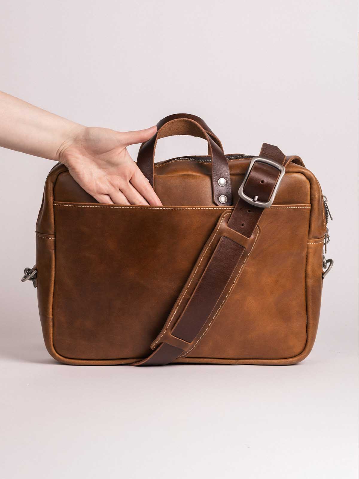 Executive Leather Laptop Messenger Bag
