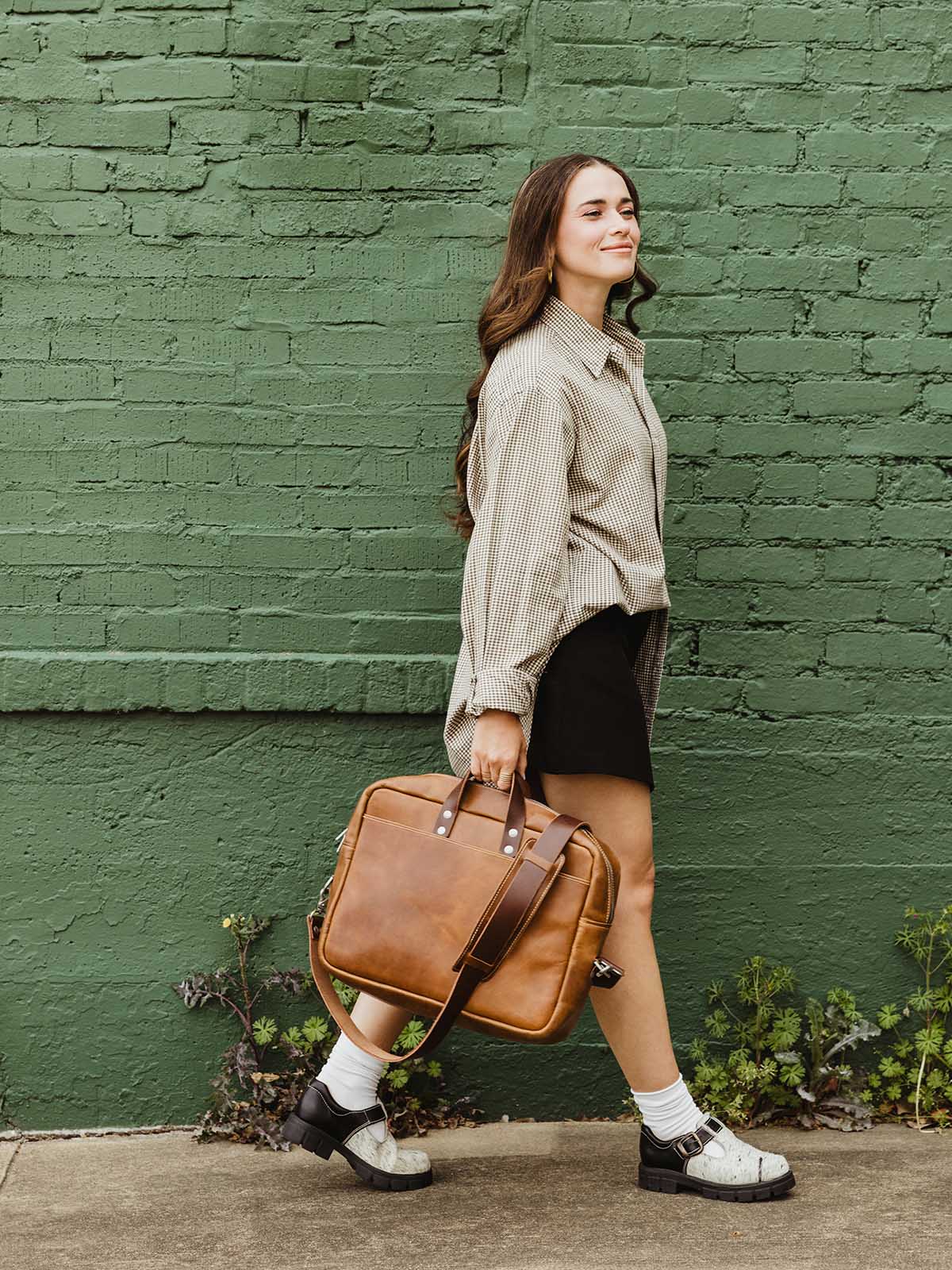Executive Leather Laptop Messenger Bag