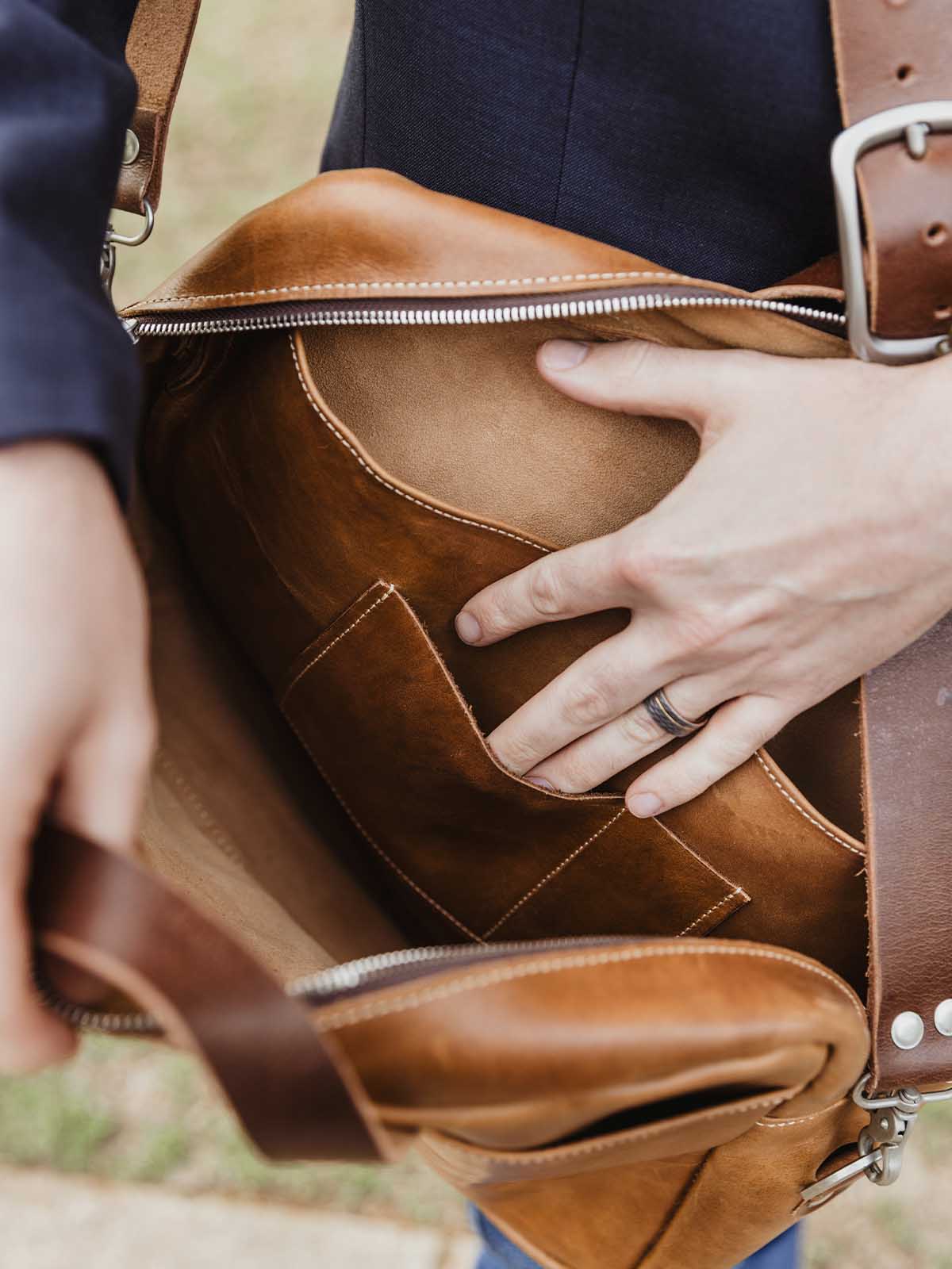 Executive Leather Laptop Messenger Bag
