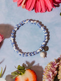 For Freedom Blue Floral Beaded Bracelet